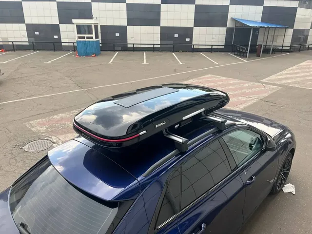 Автобокс для Audi Q8 — ENROAD Nomadix Pro XL Slim 400-E, цвет «Чёрный» — вид автомобиля с установленным автобоксом